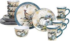 Dinnerware Artesian Plate set  Gift Unique  Hand Painted  for 4 Lead Free 16pc