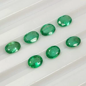 1,86 ct - natürlicher sambischer Smaragd bläulich grüner Edelstein Anhänger oval gefasst - 7022 - Bild 1 von 2