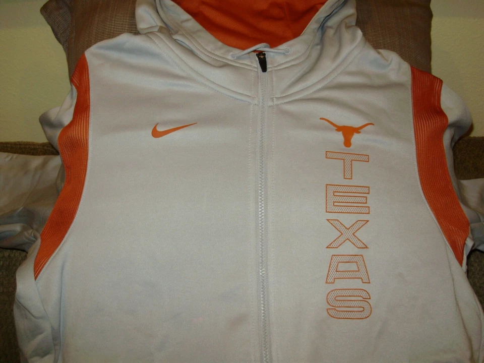 Texas Longhorns Nike DC6233 Therma Dri-Fit Gray Full Zip Hoodie Jacket Men's 2XL
