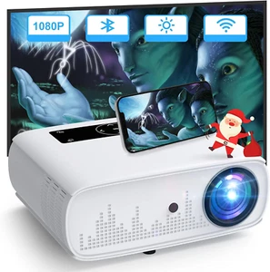 Proiettore 15000 Lux Proiettore 4K Native 1080P Full HD Home Cinema Bluetooth Pr - Foto 1 di 12