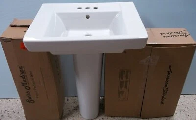  AMERICAN STANDARD BOULEVARD PED SINK  WITH SWISS MADISON PLAISIR PEDESTAL   - Image 1 of 3