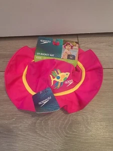 New Speedo UV Bucket Hat Kids Infant Size S/M (6-12m) Pink Sun Protection - Picture 1 of 8
