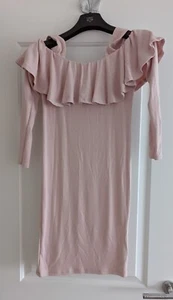 Miss Selfridge Pink Bodycon Dress, Long Sleeves Midi Length Size UK 8 - Picture 1 of 3