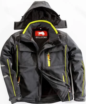 WILLAX Bullstar Thermo-Softshelljacke ULTRA (Farbe schwarz, Größe XL, für jedes Wetter)