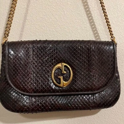 ❤️ RARE Gucci Vintage Python Mormont Shoulder Bag •K• - Image 1 of 4