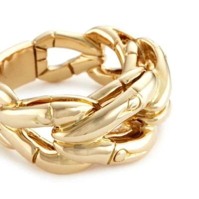 Anillo JOHN HARDY Bambú Oro Amarillo 18K Banda Tejida Talla 7 Foto 1 de 4