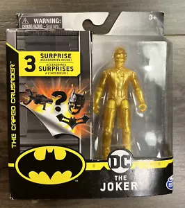 "Figura de acción dorada Spin Master DC The Cape Crusader Joker 4"" primera edición" - Imagen 1 de 6