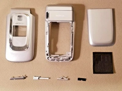 Nuevo Nokia OEM Carcasa Completa Lente Cubierta Trasera Botones Marco para 6085 6086 - PLATEADO Foto 1 de 4