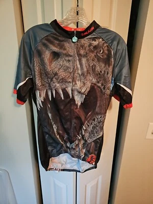 Paladin Cycling Jersey Men's XXL Dinosaur Jurasic Full Zip Rear Pockets #26 - Image 1 of 4
