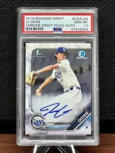JJ GOSS 2019 Bowman 1st Card Chrome Rookie Auto Tampa Rays PSA Gem ๐ Mint 10 ๐ - Picture 1 of 3