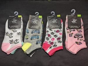 NWT Beverly Hills Polo Socks Girl Sz 7-2 Multicolored No Show FREE SHIPPING - Picture 1 of 4