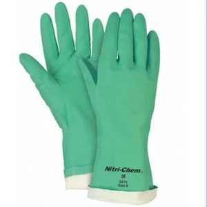 MCR Safety Memphis 5320E Nitrile Gloves Green Rough Grip 12” Size: XL (1 PR) - Picture 1 of 12