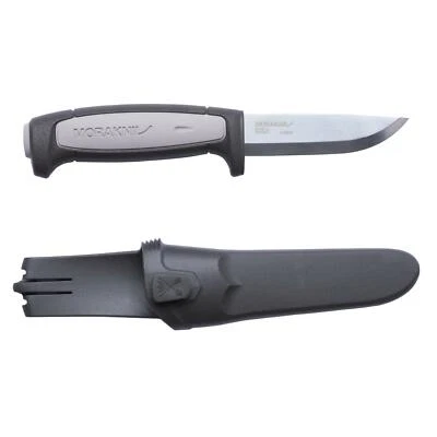 Cuchillo Marca Sueca MORA Robusto Gris Hoja de Carbono 3.7" Funda de Supervivencia Bushcraft Foto 1 de 4
