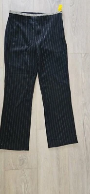 Victoria Secret Vintage Moda International  Blk Pinstripe Slacks Rhinestones - Image 1 of 4