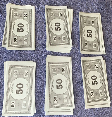 Juego Monopoly 1974 vintage piezas de repuesto azul billete "50" 60 piezas Foto 1 de 4