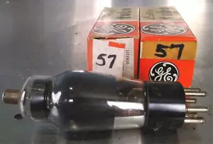2 TUBOS DE VACÍO EMPAREJADOS GE 57 DENTRO DE CAJAS ORIGINALES CAJA NEWOLD STOCK FREESHIP - Imagen 1 de 7