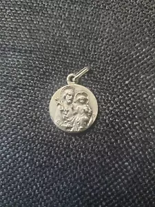 Sterling Silver Saint Joseph Medal, 16mm. - Picture 1 of 4