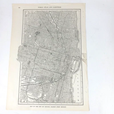 Antique 1920s Buffalo NY Chicago IL City Street Maps from Atlas 1921 - Image 1 of 4