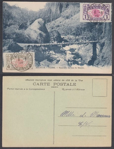 REUNION 1926 POSTCARD CILAOS BRIDGE (ID:349/D61506) - Image 1 of 1