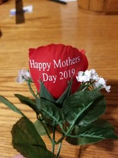 Personalized silk flowers for wedding, Mother's Day. Add your own message