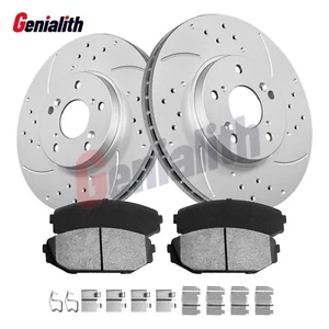 Front Drilled Rotors + Ceramic Brake Pads for 1999 2000 2001- 2004 Honda Odyssey - Picture 1 of 12