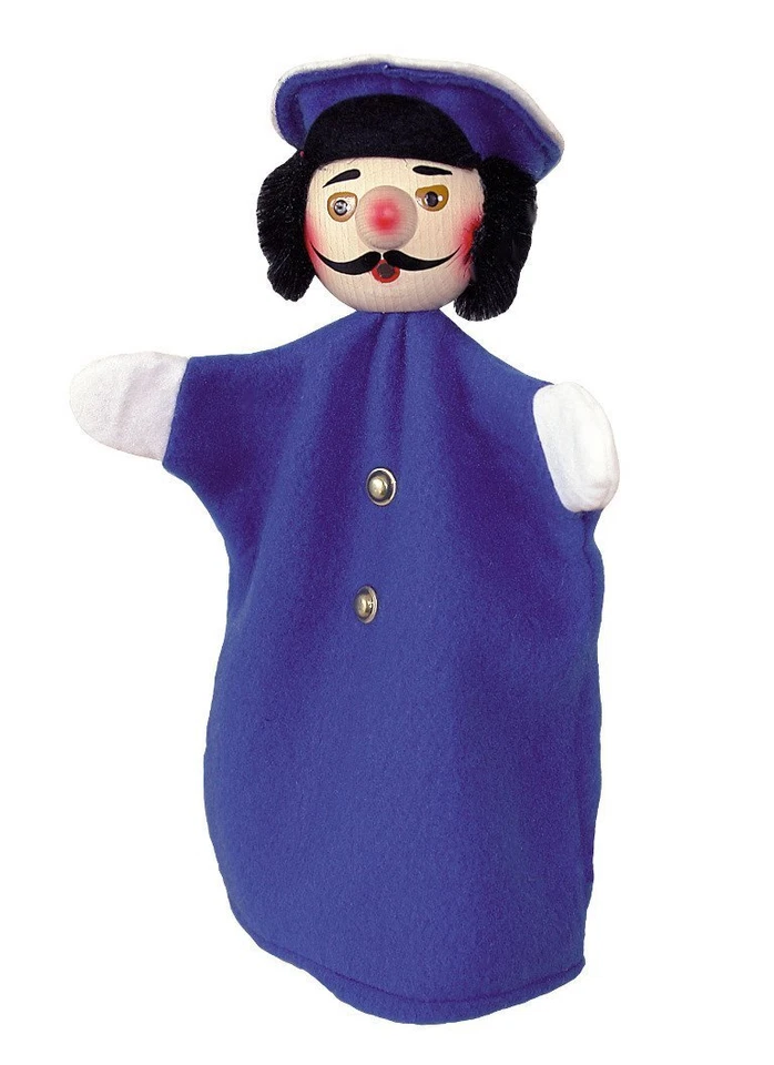 Kersa 60251 Handpuppe "Polizist" blau für Puppentheater Holzkopf - Bild 1 von 1