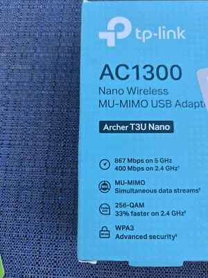 TP-Link Archer T3U Nano IEEE 802.11 a/b/g/n/ac Dual Band Wi-Fi Adapter for - Image 1 of 4