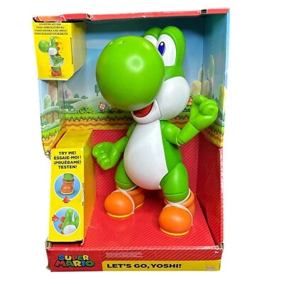 SUPER MARIO Let's Go, Yoshi! 12-Inch-Tall Interactive Action Figure with 20+ - Image 1 of 4