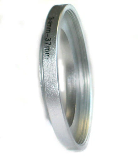 Camera 34mm Lens to 37mm Accessory Step Up Adapter Ring 34mm-37mm Silver - Image 1 of 1