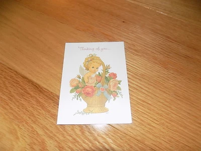 Sobre de tarjeta de felicitación vintage del día de San Valentín Morehead Current Angel NUEVO Foto 1 de 4