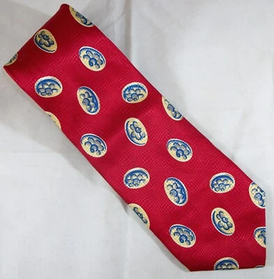 Галстук HART SCHAFFNER & MARX с красными и синими цветами шелковый 59 дюймов длина x 4 дюйма ширина (E999) - Изображение 1 из 3