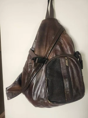 Bolso bandolera de cuero Ameri vintage unisex espalda saludable correa única Foto 1 de 4