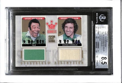 2012 SPORTKINGS 33 国家 #44 金 1/1 PELE & GIORGIO 中国遗物 BGS 8.5 — 第 1/2 张图片