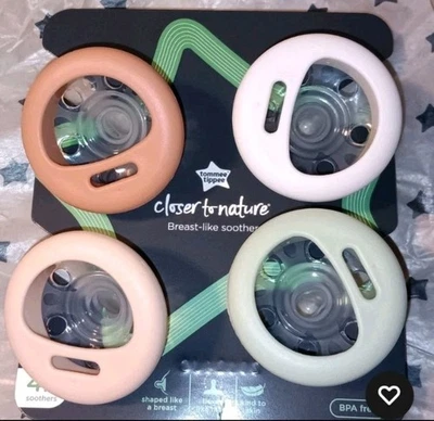 Chupete tipo pecho Tommee Tippee, 0-6 meses, diseño simétrico, pecho natural Foto 1 de 2