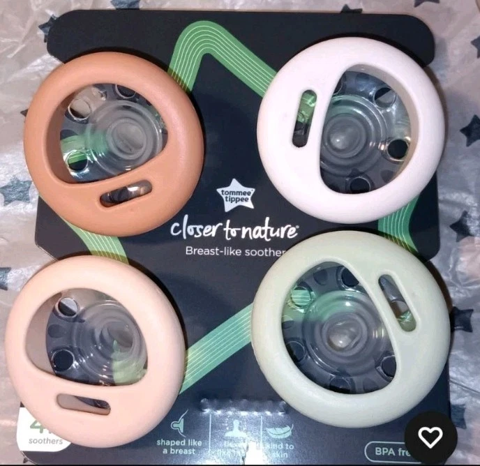 Tommee Tippee Breast-Like Pacifier, 0-6 Months, Symmetrical Design, Natural Brea - Image 1 of 2