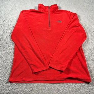 The North Face Felpa Uomo Grande Rosso Micro Pile Quarto Zip Pullover - Foto 1 di 11