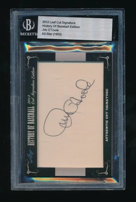 JIM O'TOOLE 2012 LEAF CUT SIGNATURE HISTORY OF BASEBALL AUTO *CINCINNATI REDS* - Image 1 of 4