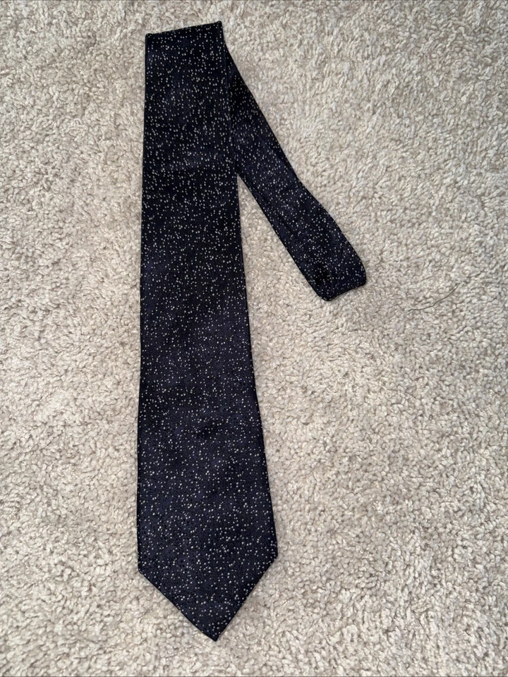 Corbata de seda DKNY para hombre azul plata lunares Foto 1 de 3