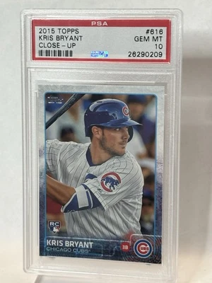 2015 Topps Kris Bryant RC Close Up #616 PSA 10 Cubs - Image 1 of 3