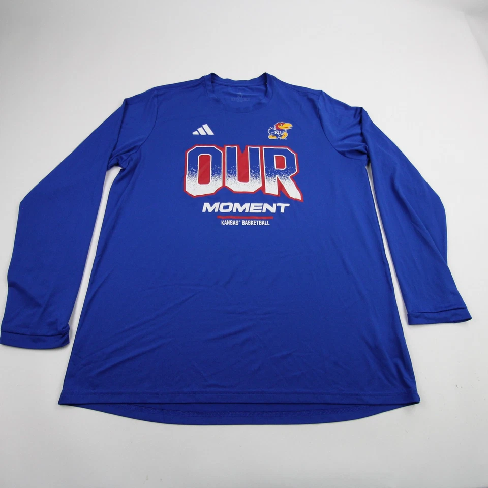 Kansas Jayhawks adidas Long Sleeve Shirt Men's Blue Used - Image 1 of 1