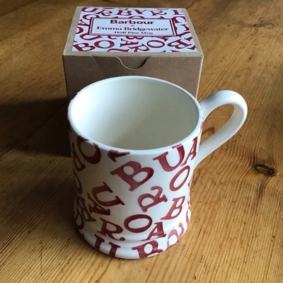 Emma Bridgewater Boxed Half Pint Mug Red BARBOUR 2019 New - Image 1 of 4
