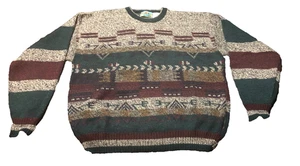 VINTAGE WOOD LAND TRAIL 80’S CREWNECK PULLOVER KNIT SWEATER MENS XL MULTI COLOR - Picture 1 of 4