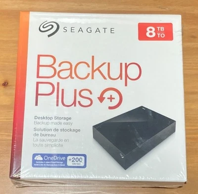 8TB Seagate Backup Plus External Hard Drive HDD USB 3.0 STDT800100 New Sealed - Image 1 of 3