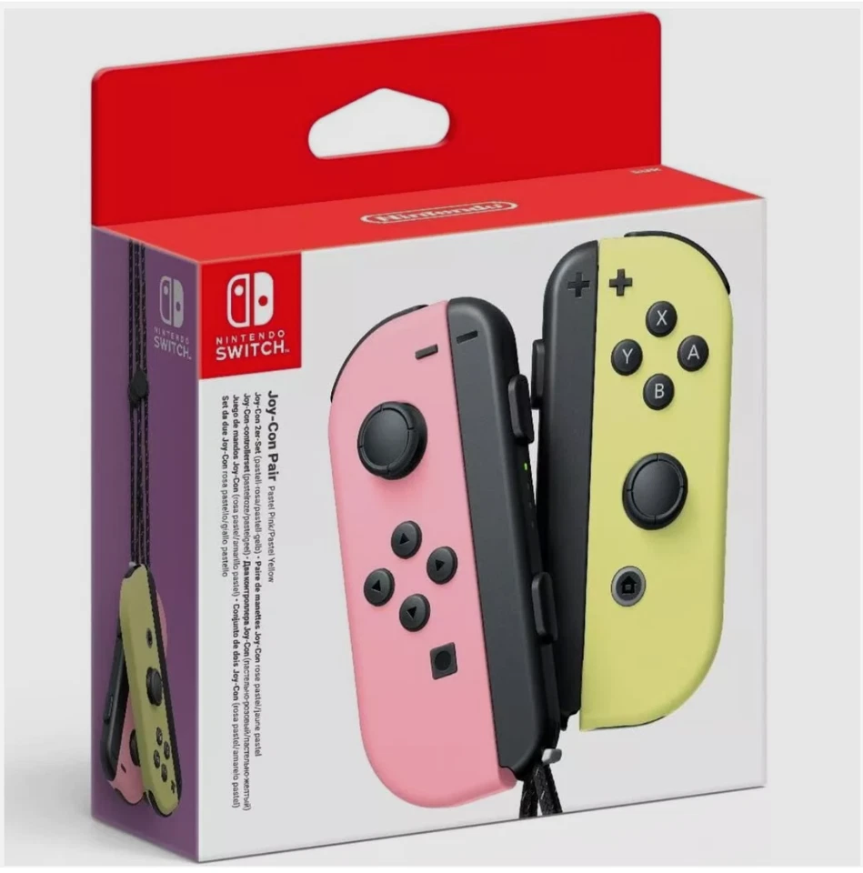 SET JOY-CON CONTROLLER ROSA E GIALLO PASTELLO NUOVO ORIGINALE NINTENDO SWITCH - Immagine 1 di 1