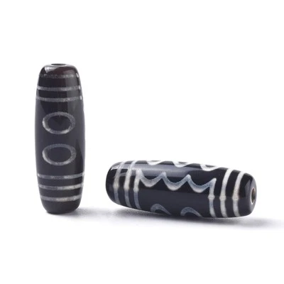 5-Eye Dzi Beads, 30 x 10 mm, 1/3/5pcs, Jewelry Making Beads - Image 1 of 2