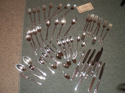 Cubiertos de plata Rogers 1847 50 piezas First Love Art Deco Foto 1 de 4