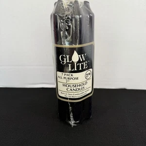 Vintage 7” Taper Candles - Lot of 7 - BLACK - Glow Lite Halloween, Spooky Vibes - Picture 1 of 6