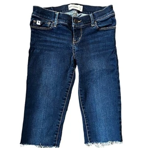 Abercrombie Kids Girl's 14 Slim Fit Distressed Denim Capri Jeans - Picture 1 of 5