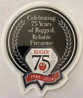 Genuine OEM Ruger 75th Anniversary Round Sticker Logo Decal 4 Inch 1949 Diamond - Image 1 of 3