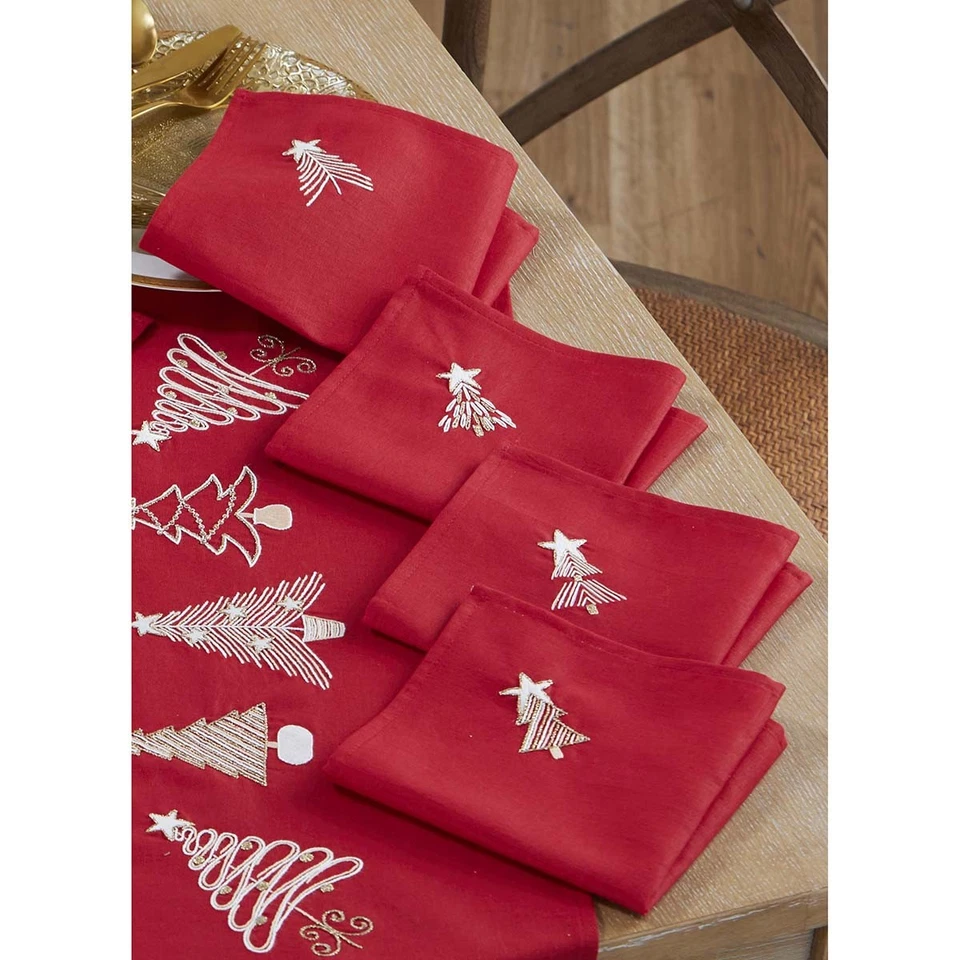 Kit de bordado estampado servilletas para árboles de Navidad dorados Craftways® Foto 1 de 1